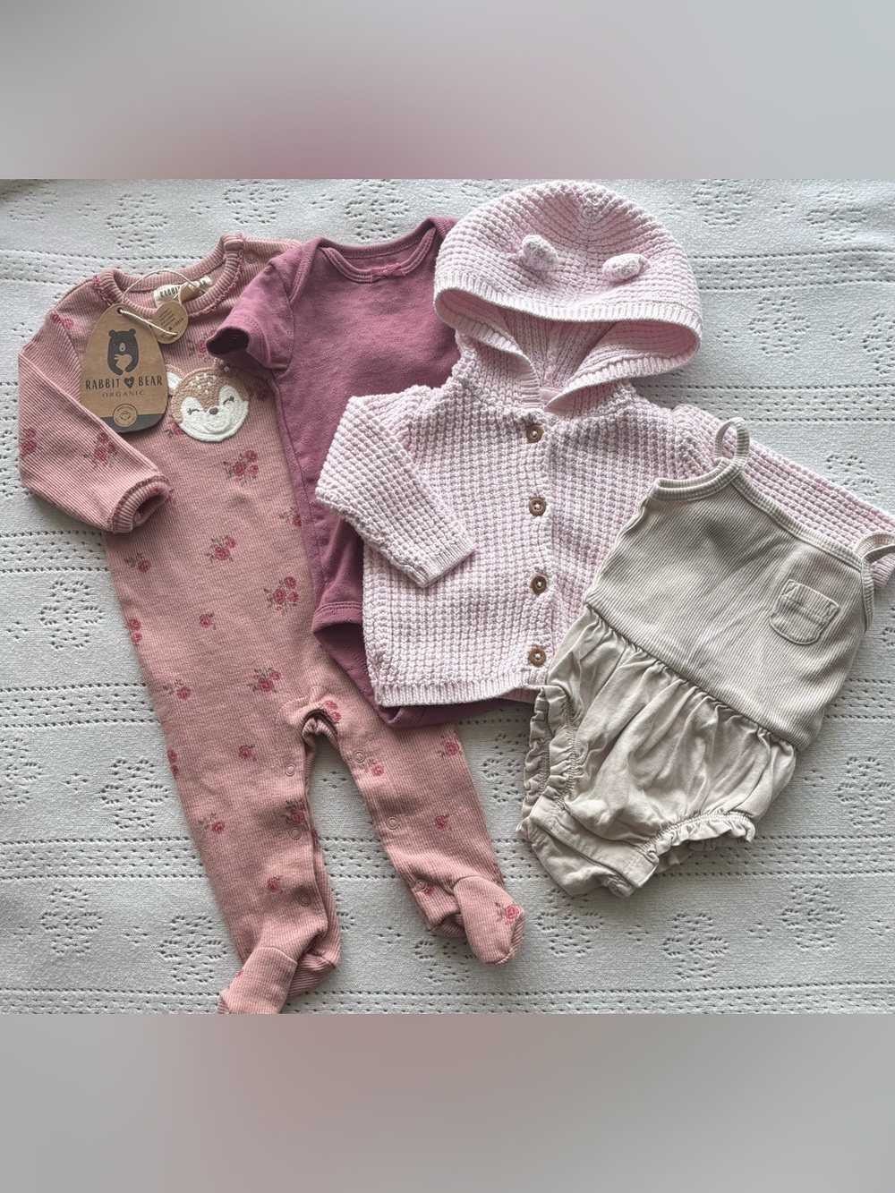 Baby Girl Bundle 0–3M | Organic Cotton + Cozy Set